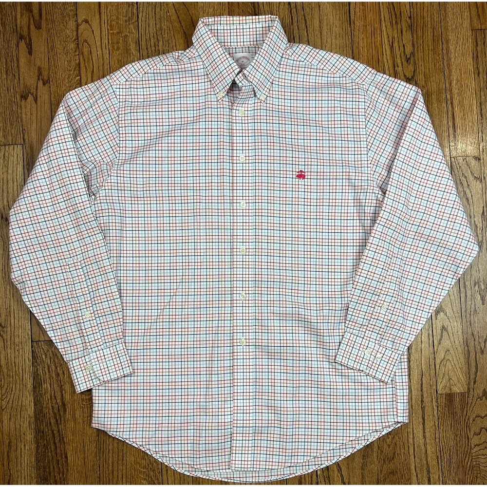Brooks Brothers Long Sleeve Dress Shirt Supima Cotton Plaid Men's Sz Medium